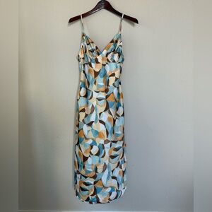 Abercrombie & Fitch Blue and Brown Midi Dress